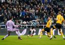 Newcastle United's Miguel Almiron scores their side's second goal of the game during the Premier League match at St. James' Park, Newcastle. Picture date: Sunday March 12, 2023. PA Photo. See PA story SOCCER Newcastle. Photo credit should