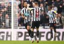 Callum Wilson celebrates with Kieran Trippier after scoring Newcastle United's first goal in their 3-1 win over Southampton