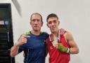 Darlington boxer Josh Babb, right, with trainer Argie Ward