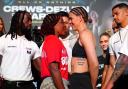 Franchon Crews-Dezurn and Savannah Marshall face off after the weigh-in