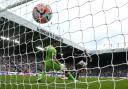 Sandro Tonali scores Newcastle United's opening goal in their 5-1 win over Aston Villa