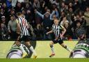 Harvey Barnes celebrates after scoring Newcastle's fourth goal in their 4-4 draw with Luton