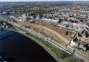 Brand new images have shown the latest progress on the Stockton Waterfront urban park construction project Credit: CHAPMAN BROWN PHOTOGRAPHY