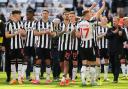 Bruno and his Newcastle teammates salute the fans after the Tottenham win