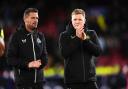 Eddie Howe applauds the travelling fans at the end of Newcastle United's defeat to Crystal Palace