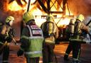 Firefighters learning how to tackle a blaze at Newcastle Airport Fire Training Academy.