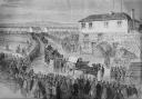 HARTLEY PIT DISASTER: This Illustrated London News (8 February 1862) engraving shows the long, sad funeral procession following the disaster
