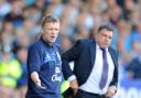 Old foes: David Moyes, as Everton manager, stands alongside former Blackburn Rovers boss Sam Allardyce who he is succeeded at Sunderland