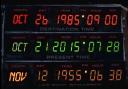 The display on the Delorean that transports Marty McFly to 2015 America