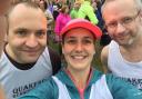 Three of our runners looking happy before tackling the marathon at Windermere!