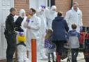 Police Forensic officers at Roman Road Pharmacy in Middlesbrough. Picture: North News