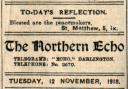 SOBER POSITION: The Northern Echo's editorial on November 12, 1911