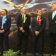 The four candidates for Stockton South as they waited for the declaration