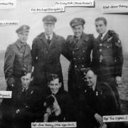 A collect picture of the crew of the Lancaster bomber. Pilot Officer William McMullen crash landed in a field near Darlington after it caught fire during a training flight, saving the lives of his six crew members and countless residents living below.