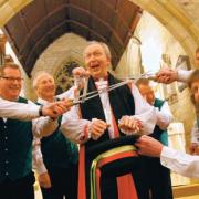HISTORIC CEREMONY: The Highside Longsword Dancers ‘behead’ Bishop James Bell at St Mary’s Church, Masham