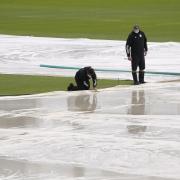 Similar to the scenes which saw the Roses match at Headingley abandoned, ground staff attend to the covers over the field during day five of the third Test match at the Ageas Bowl, Southampton