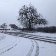 Wintry scenes on rural roads in County Durham this morning  Picture: SARAH CALDECOTT