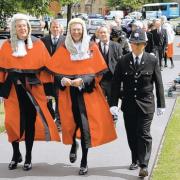 GOWN AND OUT: The procession from Durham Castle to Durham Cathedral