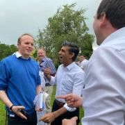 Prime Ministership candidate Rishi Sunak, the Richmond MP, talks to North West Durham Conservative Association members at a tea party on Saturday          Picture: NWDCA