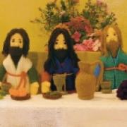 LABOUR OF LOVE: A knitted Last Supper at St John's church, Lynesack, for the harvest and festival of talents