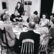 ALL IN THE FAMILY: Sitting down to a Christmas dinner during another time of austerity