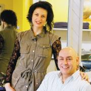 BLOGGING ON: Hairdresser Nigel Dowson, pictured with daughter Leanne Jones, believes home cutting is a false economy