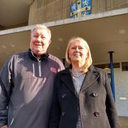 Barry and Eileen Grimes outside Durham Town Hall. Picture: Gareth Lightfoot.