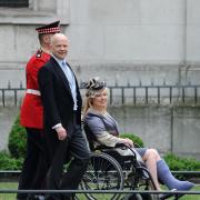 Even the Guardian had noticed that the grey pot had matched the colour of her outfit and thought it quite chic. - Ffion and William Hague pictured at the Royal Wedding.