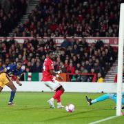 Alexander Isak scores the first of his two goals in Newcastle's 2-1 win over Nottingham Forest