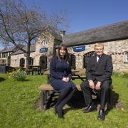 Louise Jackson, of Barclays Bank, with Durham county councillor John Shuttleworth at the Durham Dales Centre, in Stanhope                           Picture: DURHAM COUNTY COUNCIL