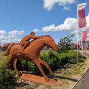 The racehorse sculpture, one of two at the development, is a nod to Thirsk's sporting heritage