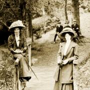 An Edwardian postcard showing ladies enjoying their visit to Stanhope Dene