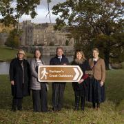From left, Michelle Gorman, of Visit County Durham, Pam Porter, of Locomotion, Edward Perry, of The Auckland Project, Cllr Elizabeth Scott, of Durham County Council, and Rhianon Hiles, of Beamish Museum, at campaign launch