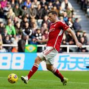 Chris Wood scores Nottingham Forest's first goal in their 3-1 win at Newcastle United