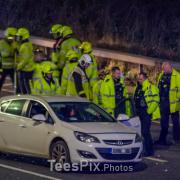 Pictures show emergency services attend crash which hospitalised three people