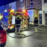 Firefighters on Langley Avenue in Thornaby tonight.