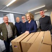 Jane Siddle of NEL Fund  Managers with (from left) Wayne Dobson, Bob Morton, Ian Clarkson and  Matt Haycock of Lylalife