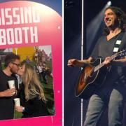 Left: Arianne Simmons and fiancé Nathan Carter didn’t hesitate when they discovered that there was a new attraction at this year’s Hardwick Festival  and right: Snow Patrol