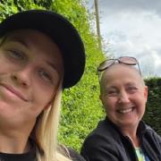 England footballer Beth Mead, from Whitby, is spearheading a challenge for ovarian cancer research in memory of her late mum June, right