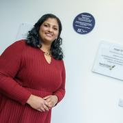 Vijayalakshmi Subramani, known as VJ, says her purple plaque is 'a recognition of a personal mission born from the heart of a mother's love'