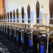 Ready to flow, the hand pulls lined up for the start of the Coxhoe Village Hall Beer Festival. on Thursday (March 21)