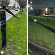 Enforcement officers for Hartlepool Borough Council are appealing after the incident, which saw two streetlights and a CCTV column chopped down
