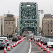 Single lane traffic on the A167 during rush hour this morning (THURS) as a four-year-project to restore the Tyne Bridge begins today in Newcastle, causing hardship for motorists struggling to get to work. Pictures: North News