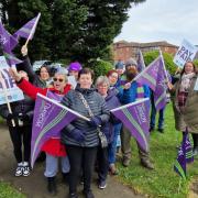 NHS workers at Friarage Hospital in Northallerton have called on the PM to 'pull his finger out' as their pay dispute continues Credit: MICHAEL ROBINSON