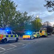 Emergency services on Grange Road, Darlington.