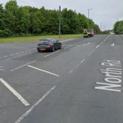 Fondlyset Lane in Stanley, between Dipton and Harelaw, has been closed following a crash Credit: GOOGLE