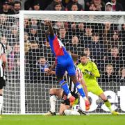 Jean-Philippe Mateta fires home Crystal Palace's second goal