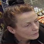 The woman in the CCTV picture is wanted by police