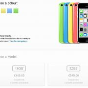 The new Apple 5C on the Apple store