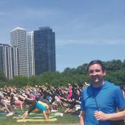 WINDY CITY: Our weekly columnist Paul Gough stumbled across this open air yoga class in Chicago last weekend